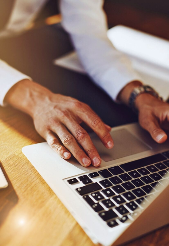 Businessman booking a meeting online 1